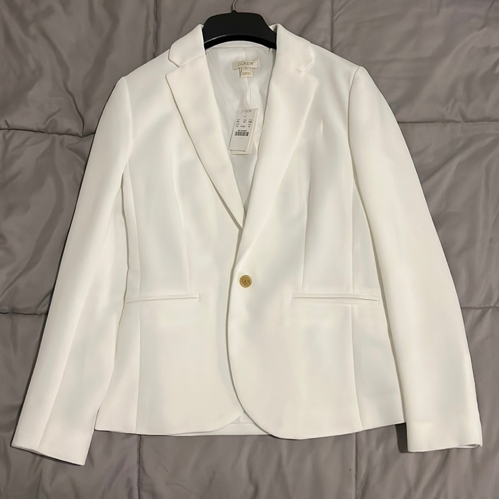 J Crew ivory crepe blazer